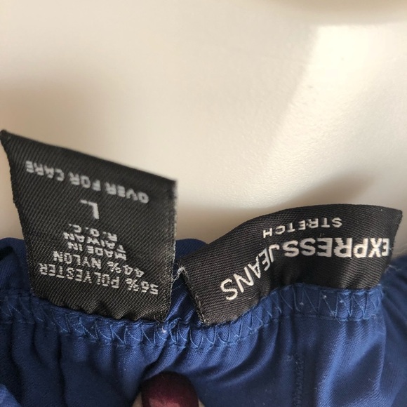 Express Jeans vintage Y2K blue side stripe cropped workout track pants - Picture 4 of 11